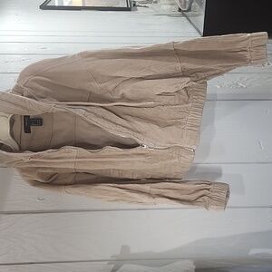 Forever 21 Corduroy Crop Jacket with Hood Size Small